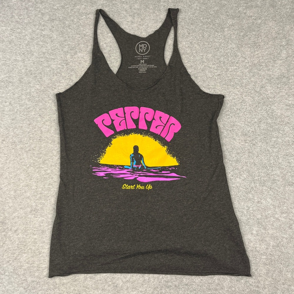 Pepper Tank Top Women M Gray Start You Up Surfer Graphic Reggae Rock Band